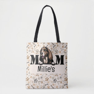 Basset Hound Peeking Personalized Mom  Tote Bag