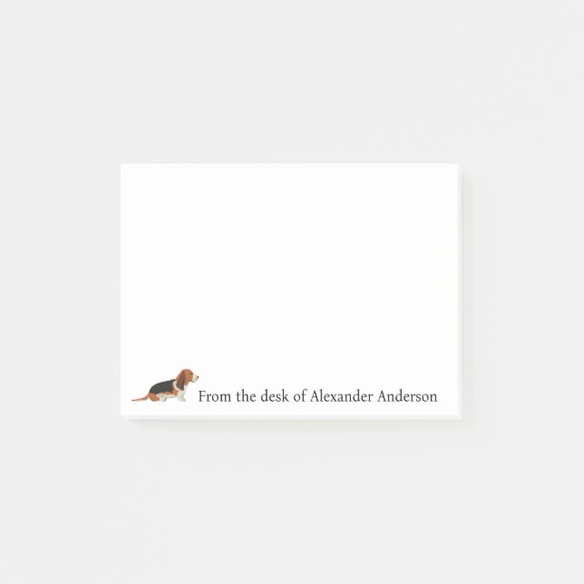 Basset Hound Personalize Post-it Notes (Front)