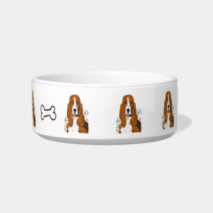 Basset Hound Personalized Dog Dish
