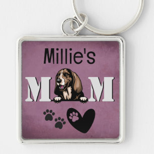 Basset Hound Personalized Peeking Keychain