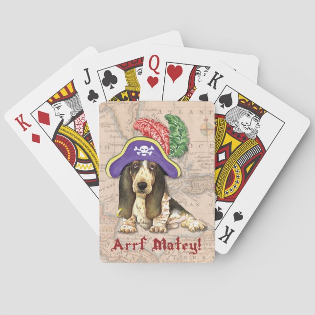 Basset Hound Pirate Playing Cards (Back)