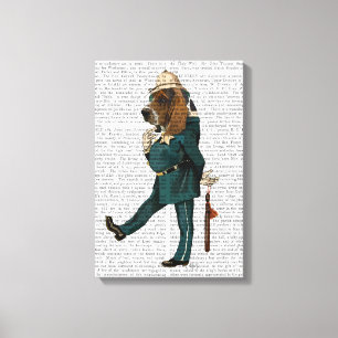 Basset Hound Policeman Canvas Print