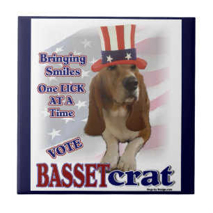 Basset Hound Political Humour Tile