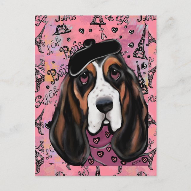 Basset Hound Postcard (Front)