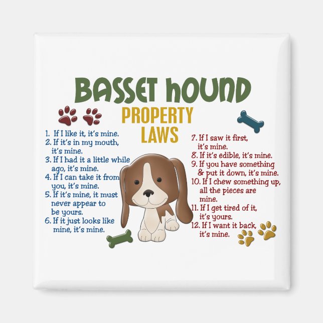 Basset Hound Property Laws 4 Magnet (Front)