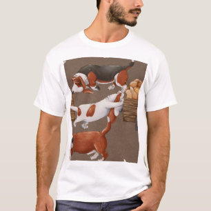 Basset Hound Pumpkin Harvest Pattern T-Shirt