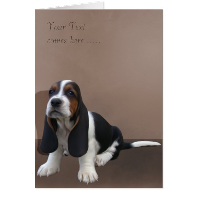 Basset Hound Puppy Card (Front)