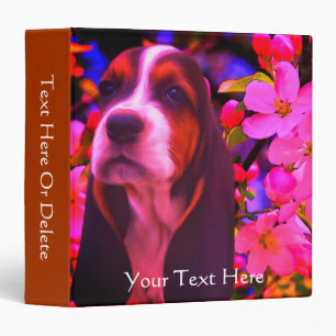 Basset Hound Puppy Dog Art Personalized Binder