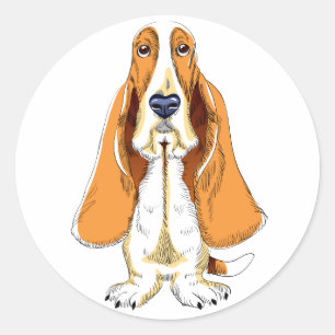 Basset Hound Puppy Dog Sticker / Label