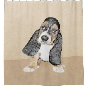 Basset Hound Puppy Painting - Original Dog Art