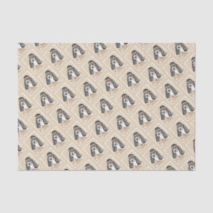 Basset Hound Puppy Painting - Original Dog Art Tissue Paper