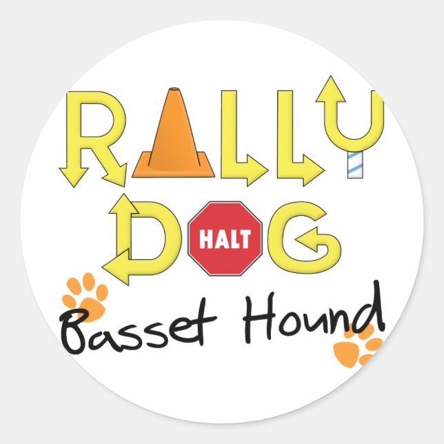 Basset Hound Rally Dog Classic Round Sticker (Front)