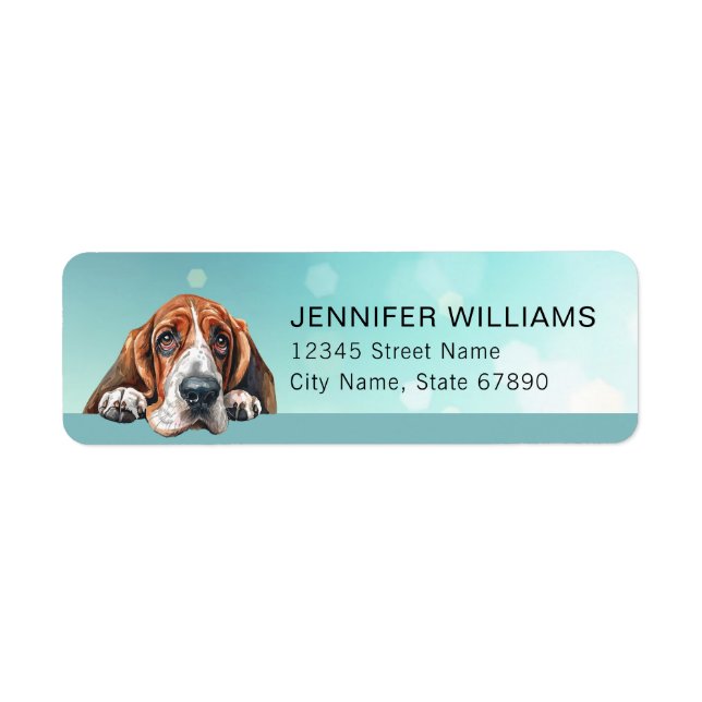 Basset Hound Return Address Label (Front)