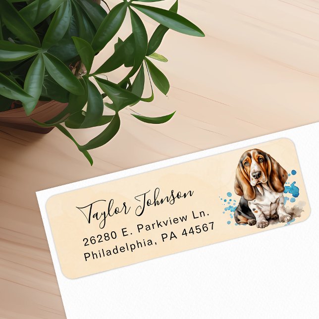 Basset Hound Return Address Label (Creator Uploaded)