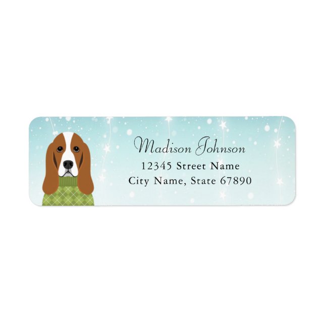 Basset Hound Return Address Labels (Front)