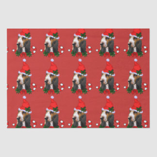 Basset Hound Santa Hat Christmas Tissue Paper