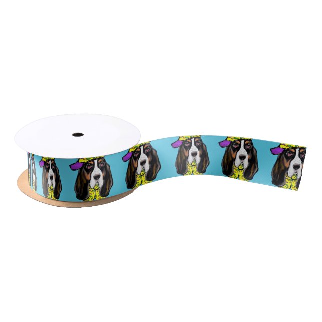 Basset Hound Satin Ribbon (Spool)
