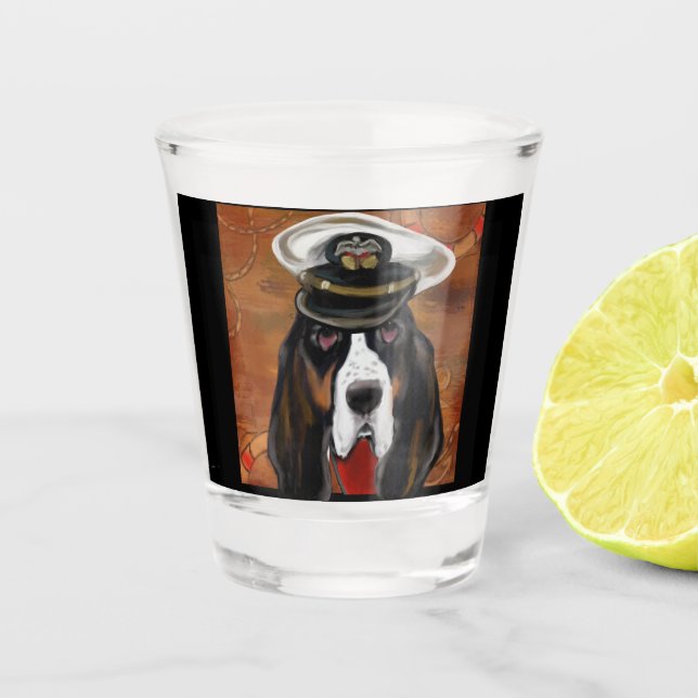BASSET HOUND SHOT GLASS (Front)