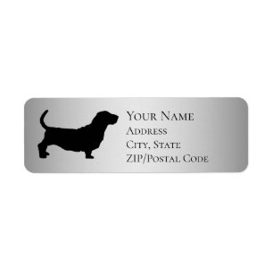 Basset Hound Silhouette Adresse de retour