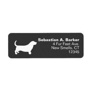 Basset Hound Silhouette Return Address Labels