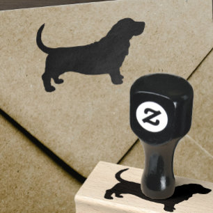 Basset Hound Silhouette Rubber Stamp