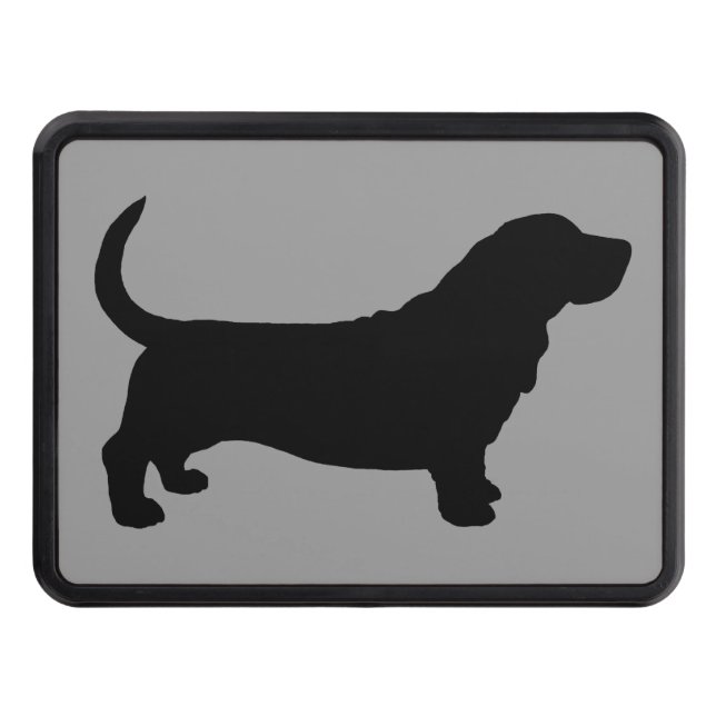 Basset Hound Silhouette Trailer Hitch Cover (Front)