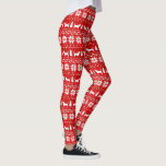 Basset Hound Silhouettes Dogs Christmas Pattern Leggings<br><div class="desc">Cute Red and White Christmas Sweater Pattern with Basset Hound Silhouettes. These Nordic style Basset Hounds Christmas leggings are fun and festive for a holiday party and comfortable for relaxing at home with your pets. A fun novelty gift for the Basset lover in your life. Visit Jenn's Doodle World for...</div>