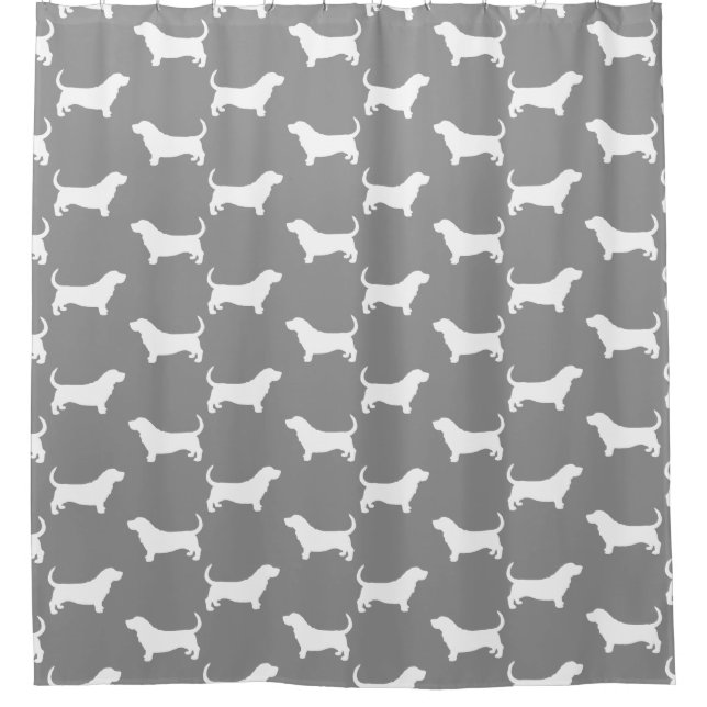 Basset Hound Silhouettes Pattern Grey (Front)