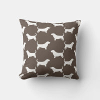 Basset Hound Silhouettes Pattern Mocha Brown