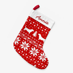 Basset Hound Silhouettes Pattern Small Christmas Stocking
