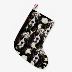 BASSET HOUND SMALL CHRISTMAS STOCKING