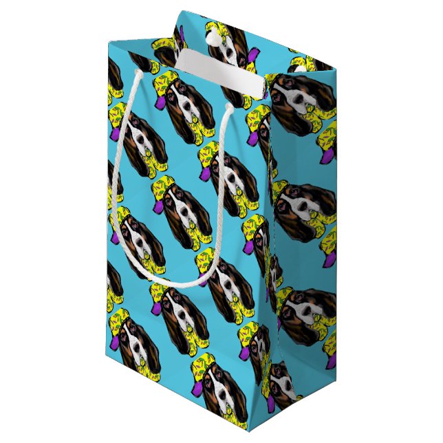 Basset Hound Small Gift Bag (Front Angled)