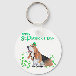 Basset Hound St. Patrick's Day Keychain