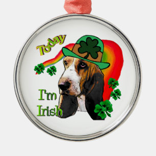 Basset Hound St Patricks Day Metal Ornament