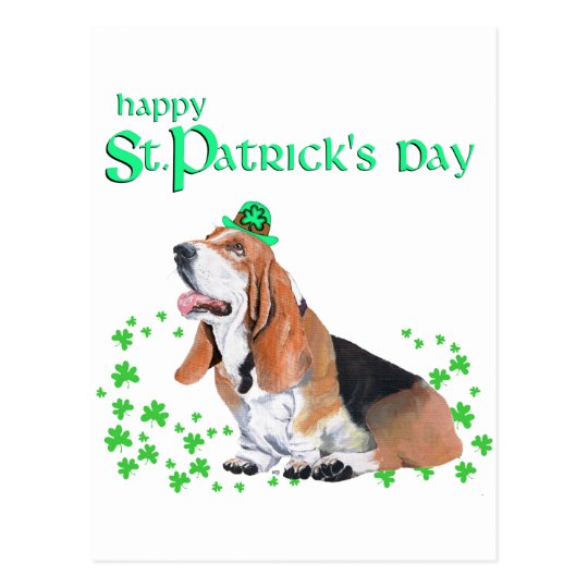 Basset Hound St. Patrick's Day Postcard