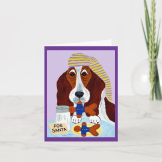 Basset Hound Stealing Santa's Cookies Invitation