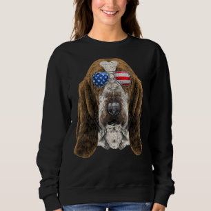 Basset Hound Sunglasses American Usa Flag 4th Of J Sweatshirt