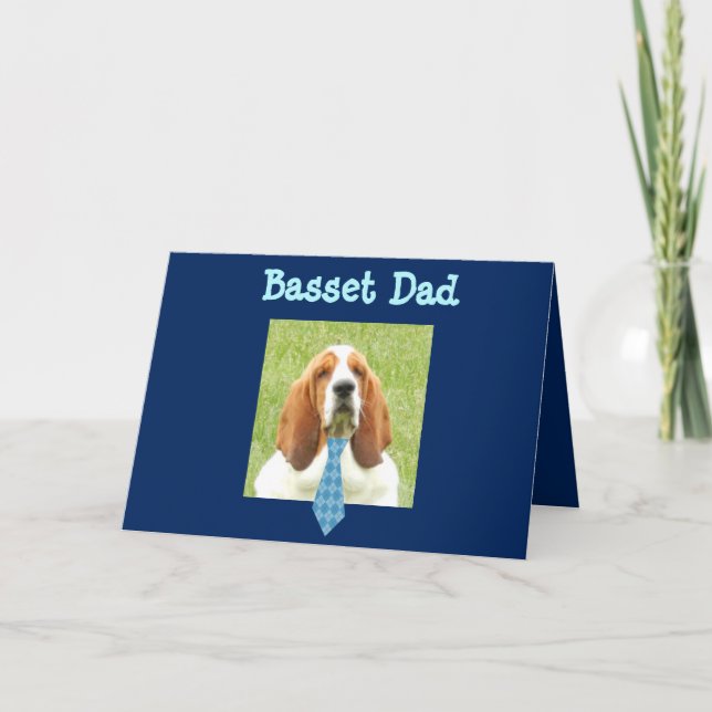 Basset Hound sur carte Fête des pères (Devant)