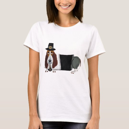 Basset Hound Thanksgiving Pilgrim T-Shirt