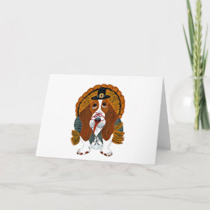 Basset Hound Thanksgiving Turkey Holiday Card
