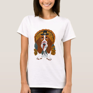 Basset Hound Thanksgiving Turkey T-Shirt