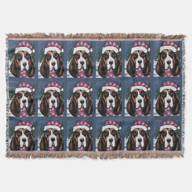 BASSET HOUND  THROW BLANKET (Front)