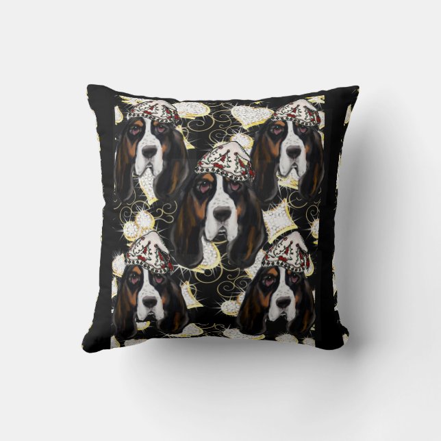 BASSET HOUND    THROW PILLOW (Back)