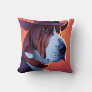 Basset Hound Throw Pillow