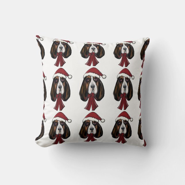 Basset Hound     Throw Pillow (Front)