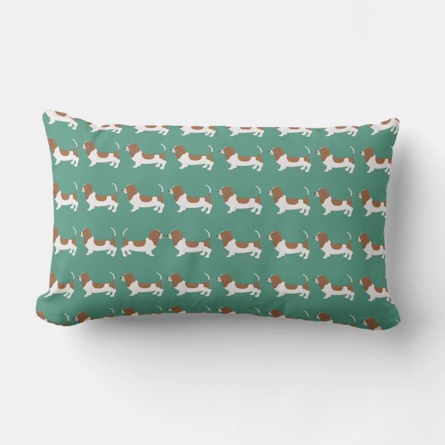 Basset Hound Throw Pillow (Front)