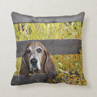 Basset hound throw pillow