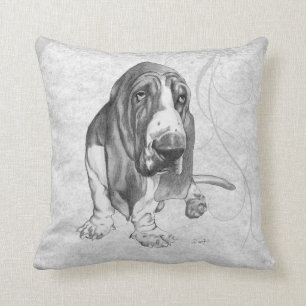 Basset Hound Throw Pillow