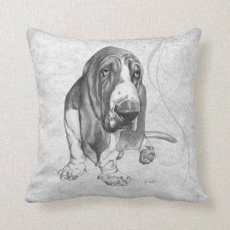 Basset Hound Throw Pillow
