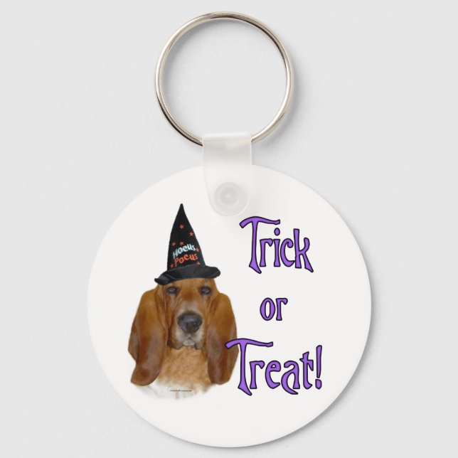 Basset Hound Trick Keychain (Front)